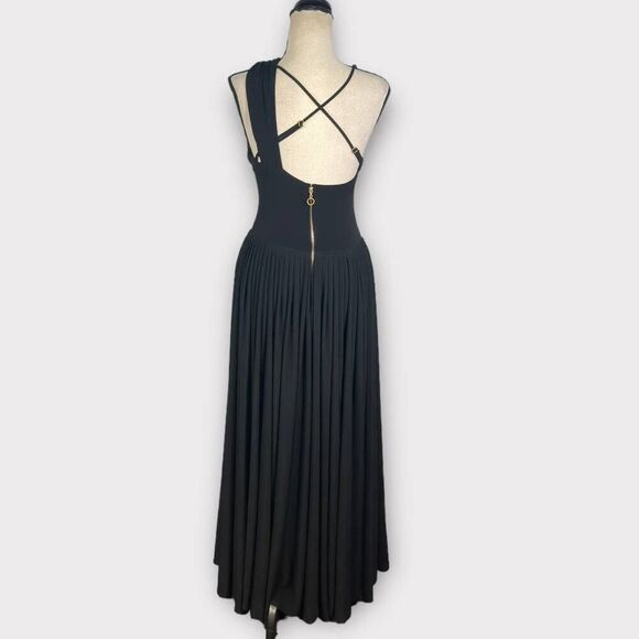 Harbison Moonbeam Cutout Jersey Maxi Dress Women's Medium Black Sleeveless NWOT - Picture 5 of 11